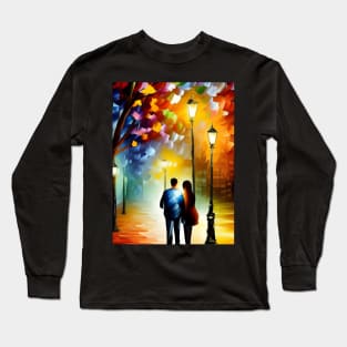 Couple Nighttime Walk Long Sleeve T-Shirt